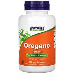 Орегано Now Foods Oregano 450 мг 100 вегетарианских капсул