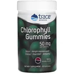 Хлорофіл Trace Minerals Chlorophyll Gummies зі смаком ягід 50 мг 60 цукерок