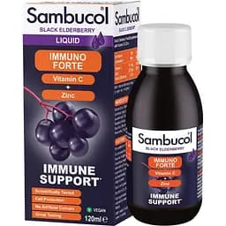 Натуральна добавка Sambucol Black Elderberry Immuno Forte + Vitamin C + Zinc, 120 мл