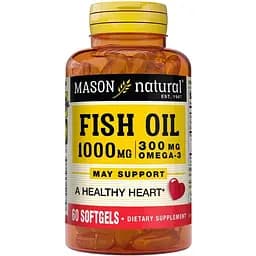 Жирні кислоти Mason Natural Fish Oil 1000 мг Omega 300 мг 60 капсул