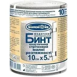 Бинт эластичный Білосніжка с двумя алюминиевыми клипсами-застежками 10 см х 5 м (51-096-IS)