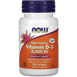 Вітаміни та мінерали Now Vitamin D3 5000 IU 240 капсул