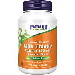 Розторопша Now Foods Milk Thistle Extract 750 мг Silymarin 600 мг 90 капсул