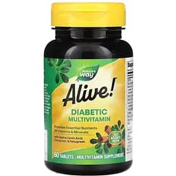 Витамины и минералы Nature's Way Alive! Diabetic Multivitamin 60 таблеток