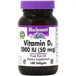 Вітамін D3 Bluebonnet Nutrition 2000IU 50 мкг 100 желатинових капсул