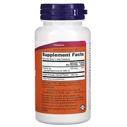 Вітаміни та мінерали NOW Vitamin K2 100 mcg, 100 вегакапсул - мініатюра 2