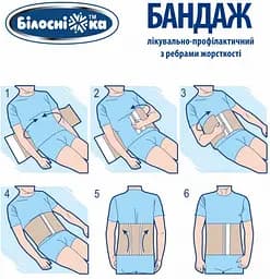 Бандаж лікувально-профілактичний Білосніжка, з ребрами жорсткості, модель 301, розмір №1 (50-60 см) - мініатюра 3