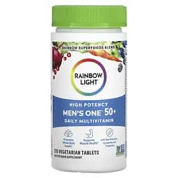 Мультивітаміни для чоловіків Rainbow Light Men's One 50+ High potency 120 вегетаріанських пігулок