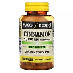 Корица 1000 мг Mason Natural Cinnamon 100 капсул
