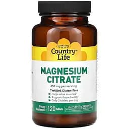 Вітаміни та мінерали Country Life Magnesium Citrate 120 таблеток