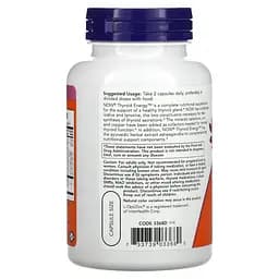 Комплекс для щитоподібної залози NOW Thyroid Energy, 90 вегакапсул - мініатюра 3