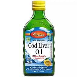 Жир печінки дикої норвезької тріски Carlson Cod Liver Oil смак лимону 250 мл