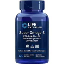 Омега 3 Life Extension Super Omega 3 EPA/DHA Fish Oil Sesame Lignans & Olive Extract 120 softgels