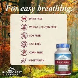 Комплекс для підтримки легенів RidgeCrest Herbals Clear Lungs китайська формула 120 капсул - мініатюра 2