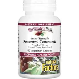 Концентрат ресвератрола Natural Factors ResveratrolRich Resveratrol Concentrate 60 вегетарианских капсул