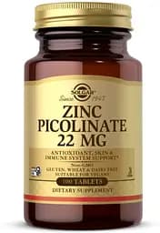 Витамины и минералы Solgar Zinc Picolinate 22 mg, 100 таблеток
