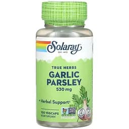 Часник та петрушка Solaray Garlic Parsley 530 мг 100 веганських капсул