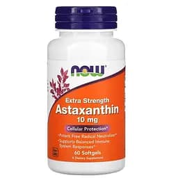 Натуральна добавка NOW Astaxanthin 10 mg, 60 капсул - мініатюра 1
