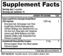 Комплекс для підтримки легенів RidgeCrest Herbals Clear Lungs Екстра Сила 60 гелевих капсул - мініатюра 2