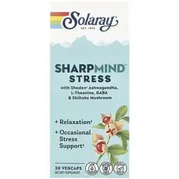 Ноотропи від стресу Solaray SharpMind Nootropics Stress 30 веганських капсул