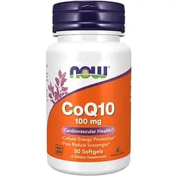 Натуральна добавка Now CoQ-10, 100 mg 50 капсул