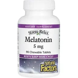 Мелатонин Natural Factors Stress Relax Melatonin 5 мг 90 жевательных таблеток