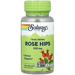 Плоди шипшини Solaray Rose Hips Fruit 550 мг 100 веганських капсул - мініатюра 1