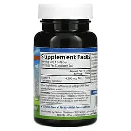 Вітамін А Carlson Vitamin A 15000 МО 240 гелевих капсул - мініатюра 2