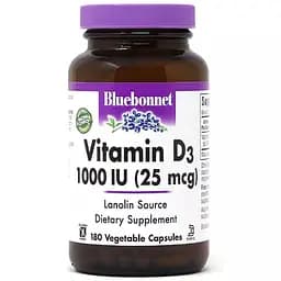 Вітамін D3 Bluebonnet Nutrition 25 мкг 180 вегетаріанських капсул