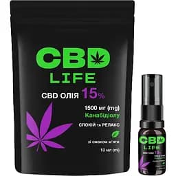 Олія канабідіолу CBD Life 15% зі смаком м'яти 10 мл