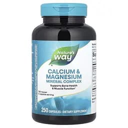 Кальцій та магній Nature's Way Calcium & Magnesium, 250 капсул для підтримки кісток, зубів - мініатюра 1