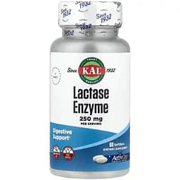 Энзимы лактазы KAL Lactase Enzyme 250 mg, 60 капсул