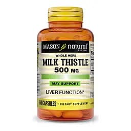 Натуральна добавка Mason Natural Milk Thistle 500 mg Whole Herb, 60 капсул
