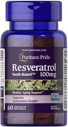 Натуральна добавка Puritan's Pride Resveratrol 100 mg, 60 капсул