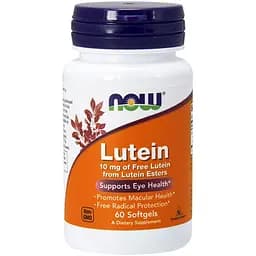 Натуральная добавка Now Lutein 10 mg 60 капсул