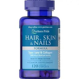 Витамины и минералы Puritan's Pride Hair Skin and Nails Formula 120 каплет