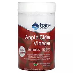 Яблучний оцет Trace Minerals Apple Cider Vinegar Gummies зі смаком полуниці та дині 500 мг 60 цукерок