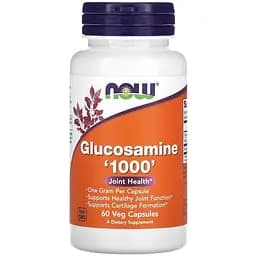 Препарат для суглобів і зв'язок Now Glucosamine 1000, 60 вегакапсул