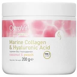 Препарат для суставов и связок OstroVit Marine Collagen + Hyaluronic Acid Кокос-персик 200 г