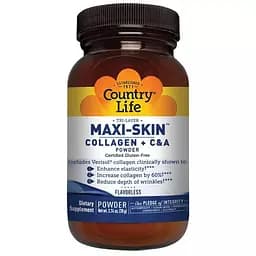 Колаген + Вітаміни С&А у порошку Country Life Maxi-Skin 78 г