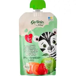 Пюре Galicia Baby яблучно-полунично-морквяне натуральне гомогенізоване стерилізоване 90 г