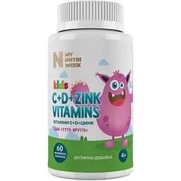 Вітаміни С+D+Цинк для дітей My Nutri Week 60 желейних пастилок