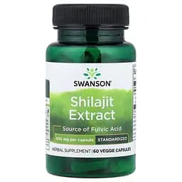Екстракт шиладжиту Swanson Shilajit Extract 400 mg Standardized, 60 вегакапсул