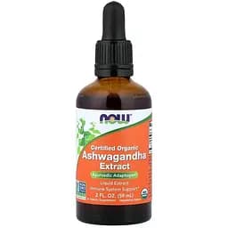 Жидкая ашваганда NOW Certified Organic Ashwagandha Extract, 59 мл