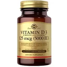 Вітамін D3 Solgar 125 мкг (5000 МО) 60 капсул
