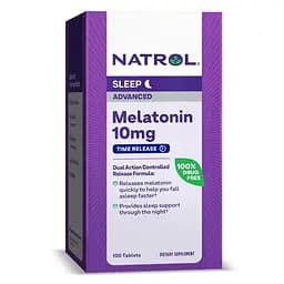 Натуральна добавка Natrol Melatonin 10 mg Advanced Sleep, 100 таблеток