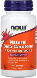 Вітаміни та мінерали NOW Natural Beta Carotene, 90 капсул