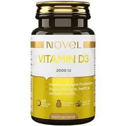 Дієтична добавка Novel Вітамін D3 2000 МО 60 жувальних таблеток