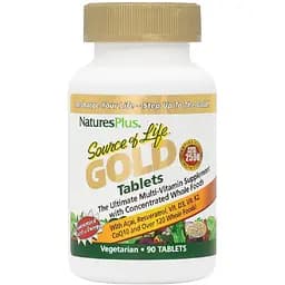 Мультивітаміни вегетаріанські Nature's Plus Source of Life Gold 90 таблеток (NTP30711)