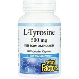L-тирозин Natural Factors L-Tyrosine 1000 мг 60 вегетарианских капсул